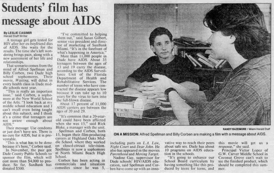 Miami Herald, Jan 20, 1994 — Students' film has message about AIDS