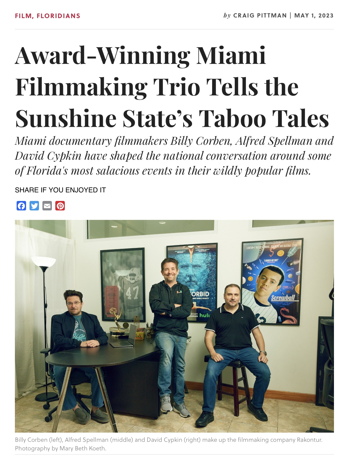 Award-Winning Miami Filmmaking Trio Tells the Sunshine State's Taboo Tales