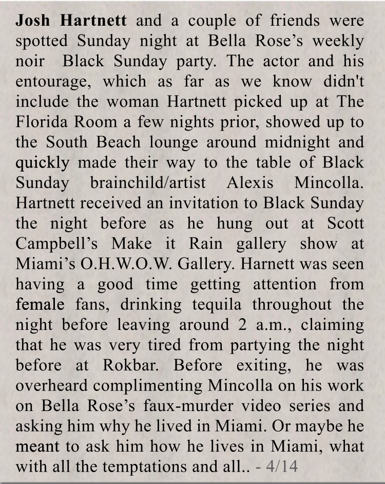 Josh Hartnett at Black Sunday